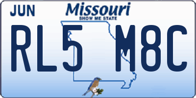 MO license plate RL5M8C