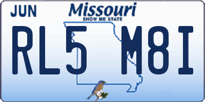 MO license plate RL5M8I