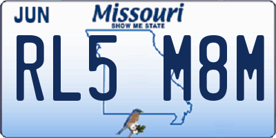 MO license plate RL5M8M