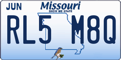 MO license plate RL5M8Q