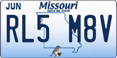 MO license plate RL5M8V