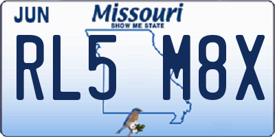 MO license plate RL5M8X