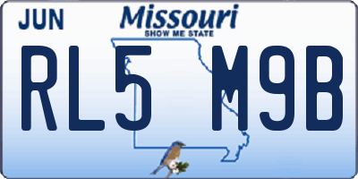 MO license plate RL5M9B
