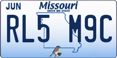MO license plate RL5M9C