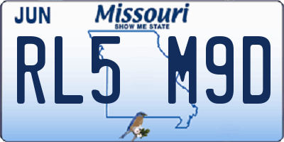 MO license plate RL5M9D