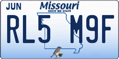 MO license plate RL5M9F