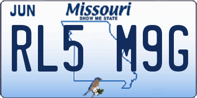 MO license plate RL5M9G