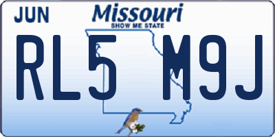 MO license plate RL5M9J