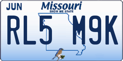 MO license plate RL5M9K