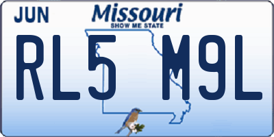 MO license plate RL5M9L