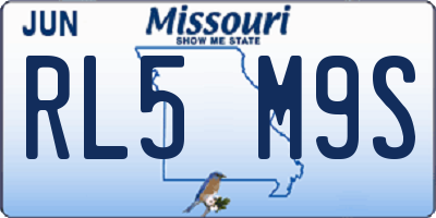 MO license plate RL5M9S