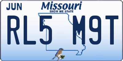 MO license plate RL5M9T