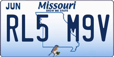MO license plate RL5M9V