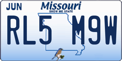 MO license plate RL5M9W