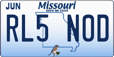MO license plate RL5N0D