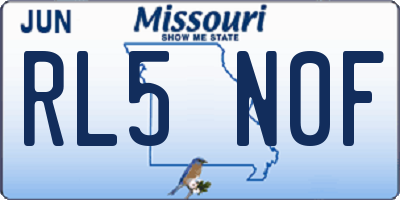 MO license plate RL5N0F