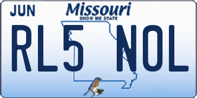 MO license plate RL5N0L
