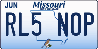 MO license plate RL5N0P