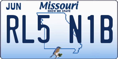 MO license plate RL5N1B