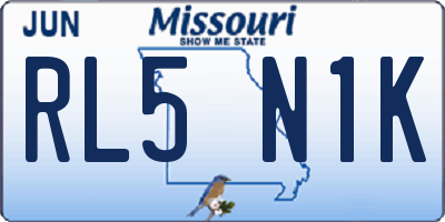 MO license plate RL5N1K