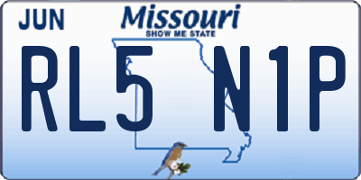 MO license plate RL5N1P