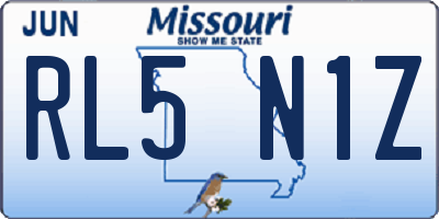 MO license plate RL5N1Z