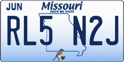 MO license plate RL5N2J