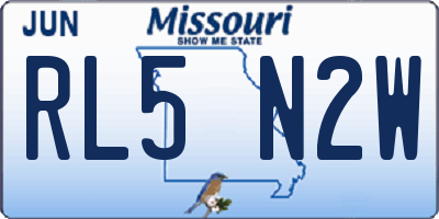 MO license plate RL5N2W