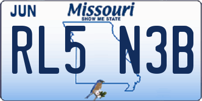 MO license plate RL5N3B