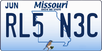 MO license plate RL5N3C