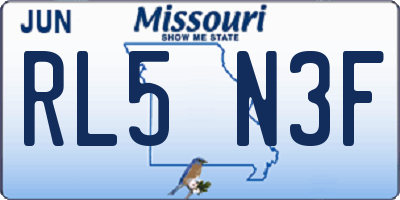 MO license plate RL5N3F