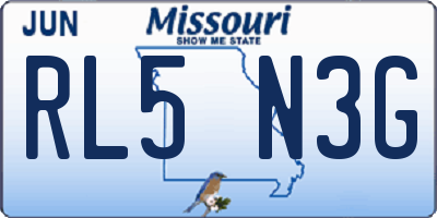 MO license plate RL5N3G