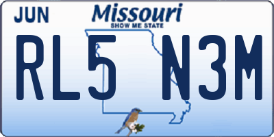 MO license plate RL5N3M