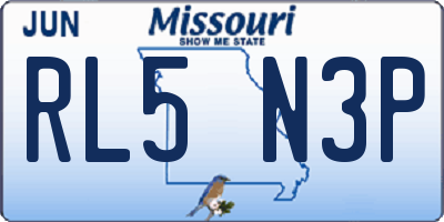 MO license plate RL5N3P