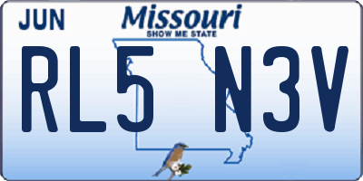 MO license plate RL5N3V