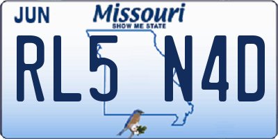 MO license plate RL5N4D