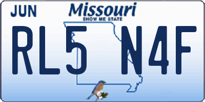 MO license plate RL5N4F