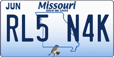 MO license plate RL5N4K