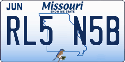 MO license plate RL5N5B