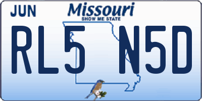 MO license plate RL5N5D