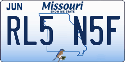 MO license plate RL5N5F