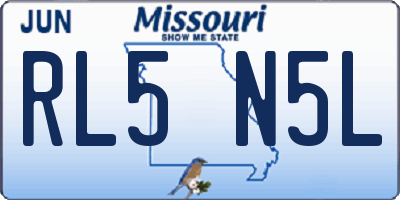 MO license plate RL5N5L