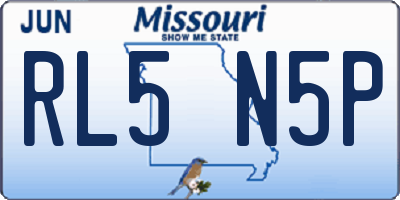 MO license plate RL5N5P