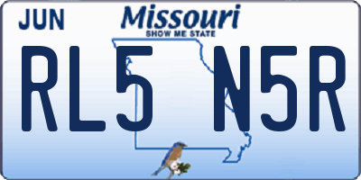 MO license plate RL5N5R