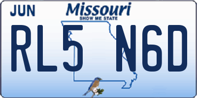 MO license plate RL5N6D