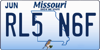 MO license plate RL5N6F