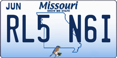 MO license plate RL5N6I