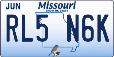 MO license plate RL5N6K