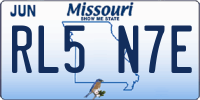 MO license plate RL5N7E