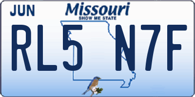 MO license plate RL5N7F